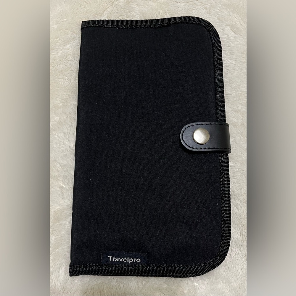 Travelpro Travel Wallet Case Pouch Passport ID Black 9.5” X 5”